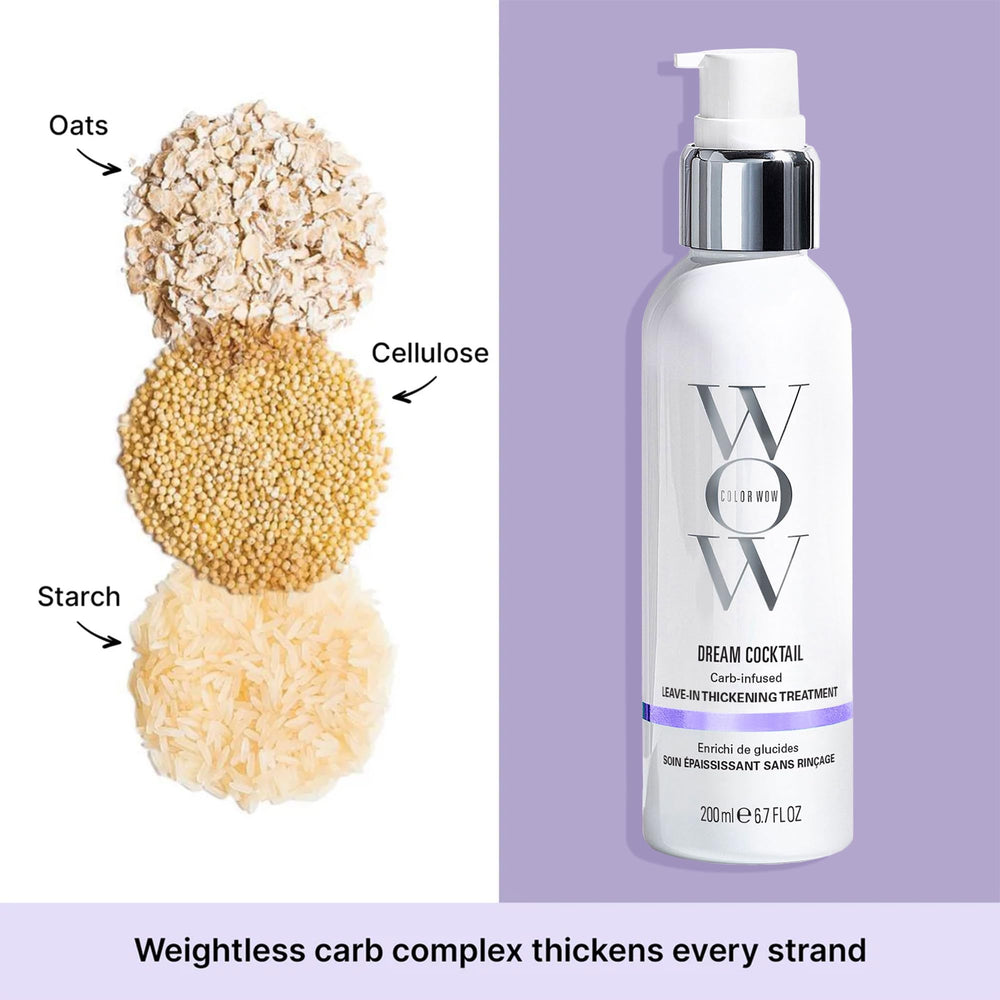 COLOR WOW bottle in hand for size scale and travel-friendly convenience benefit