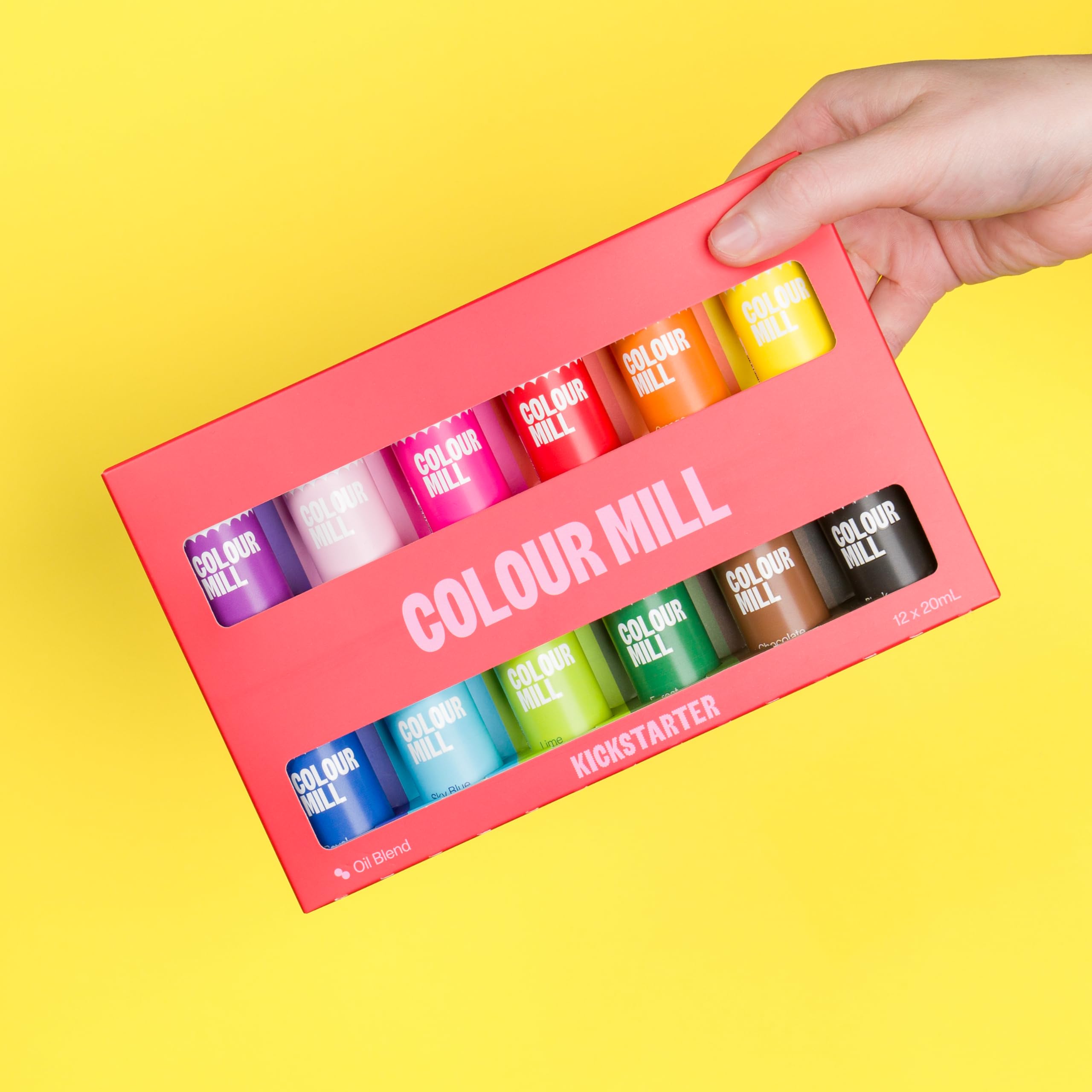 Colour Mill bottles lined up to display size and easy-access droppers for precision