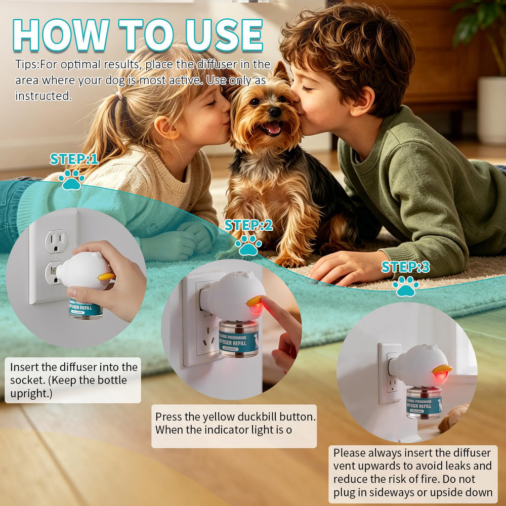 Comfidog diffuser in living room demonstrating reduced-anxiety environment benefit