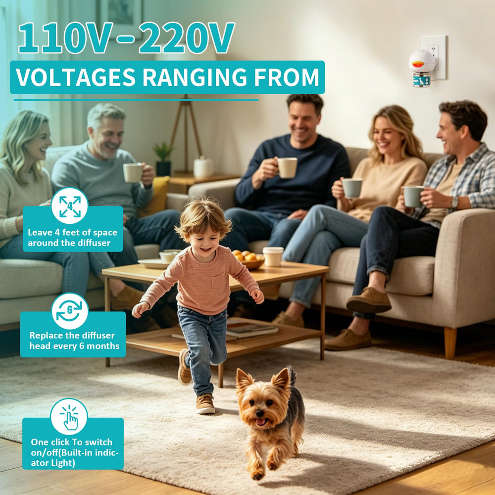 Comfidog diffuser with relaxed dog illustrating calmer behavior benefit