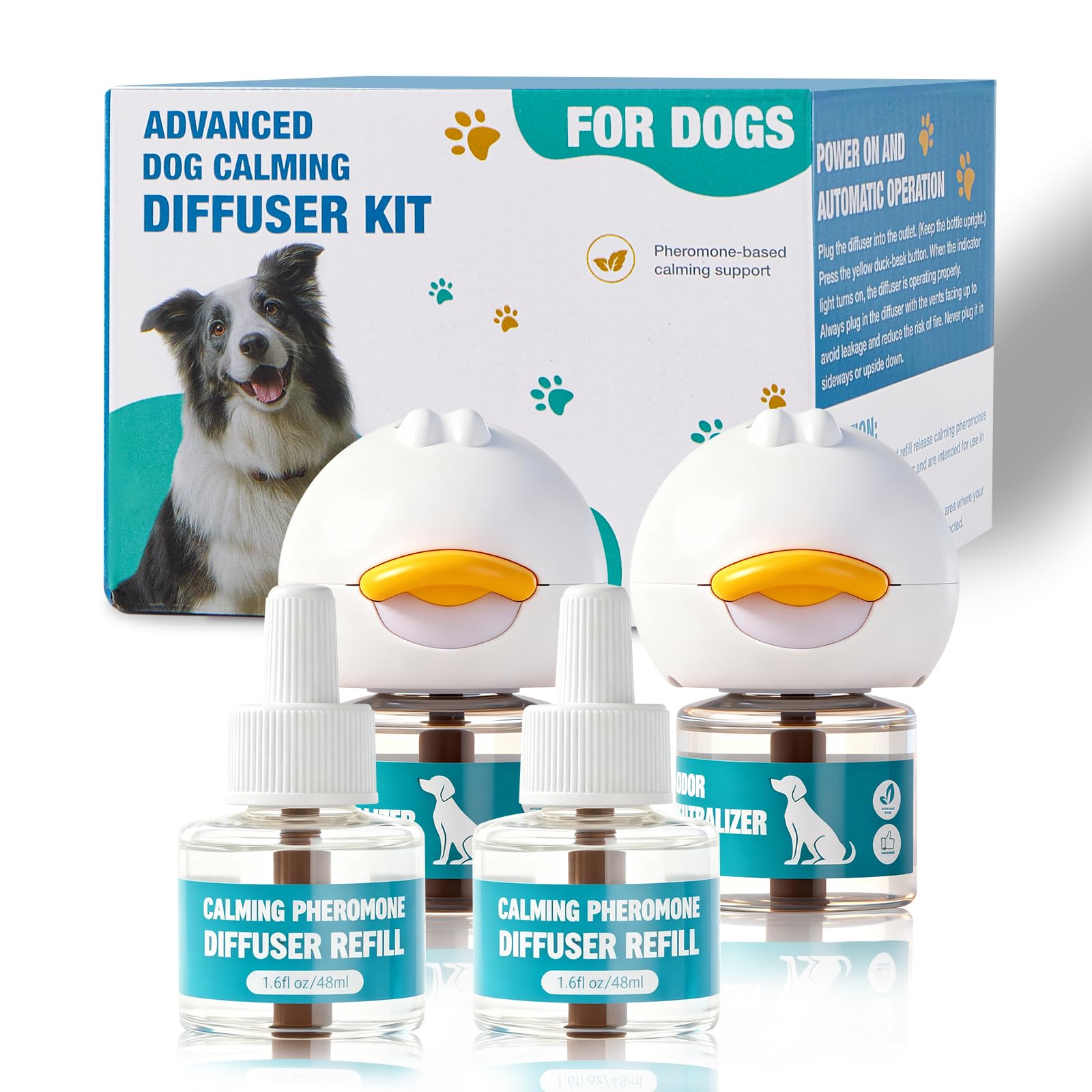 Comfidog front packaging showing kit contents and calming benefit