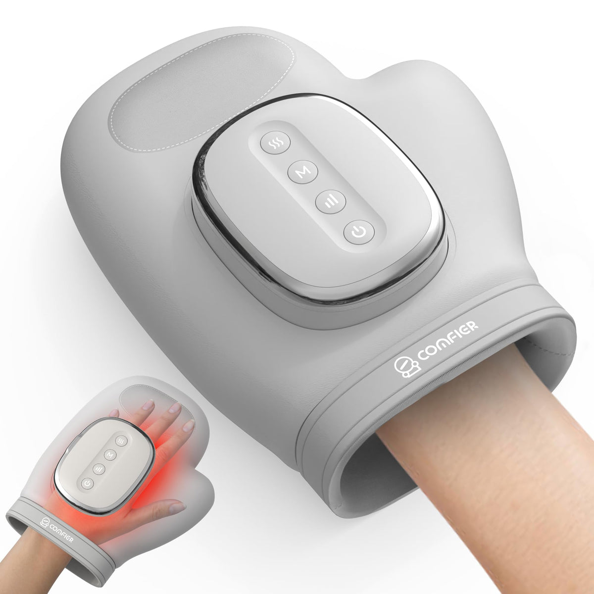 COMFIER front view showing compact heated hand massager for easy use