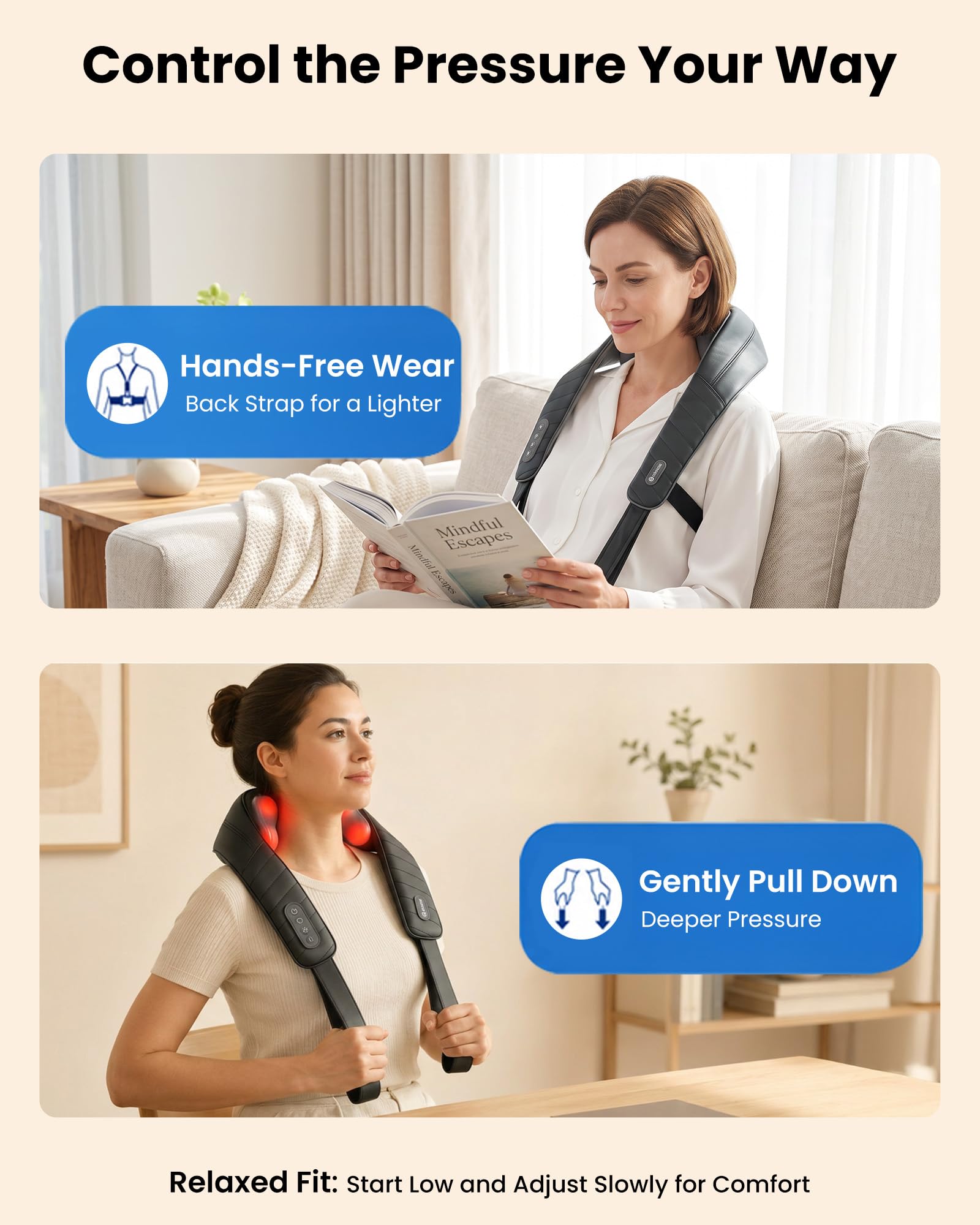 COMFIER zippered removable sleeve close-up for easy washing and hygiene maintenance
