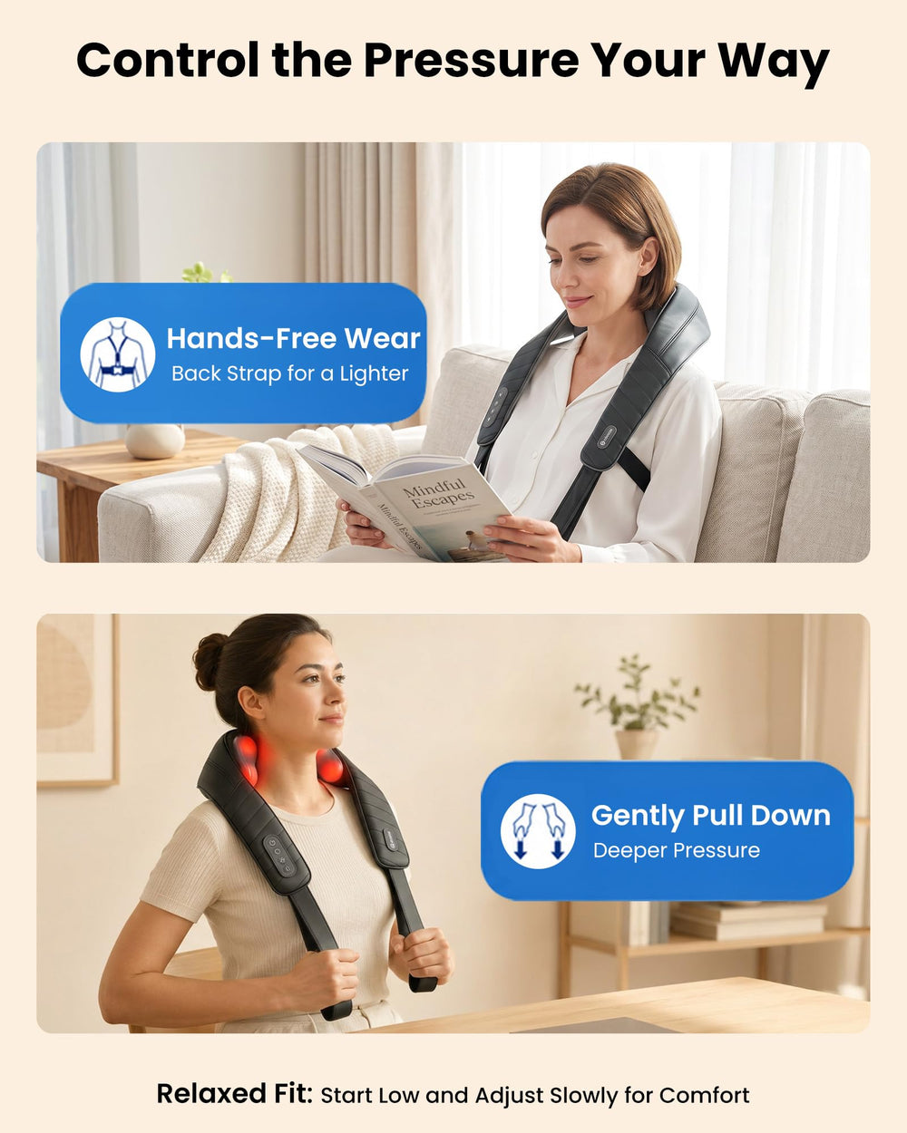 COMFIER zippered removable sleeve close-up for easy washing and hygiene maintenance