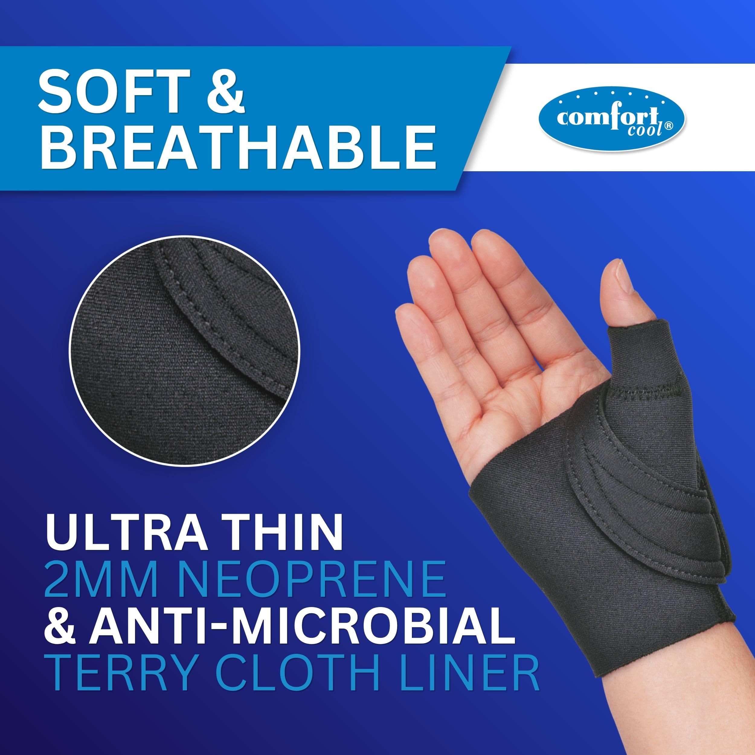 Comfort Cool close-up of patented thumb strap highlighting targeted stability