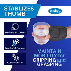 Comfort Cool side profile on left hand demonstrating natural thumb alignment