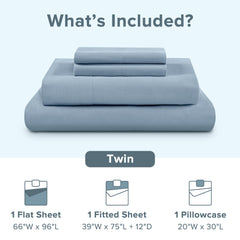 Comfort Spaces flat sheet full view on bed showing smooth crisp coverage