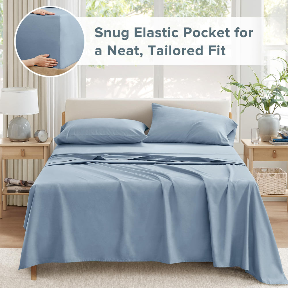 Comfort Spaces Twin XL sheet on mattress for scale and proper fit demonstration