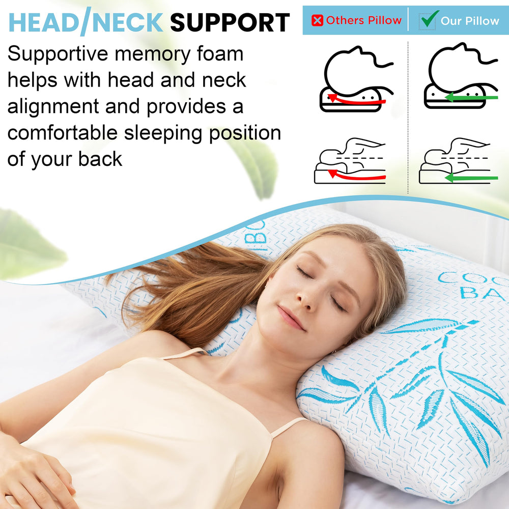 ComfySleep pillow beside ruler showing king size scale for accurate fit