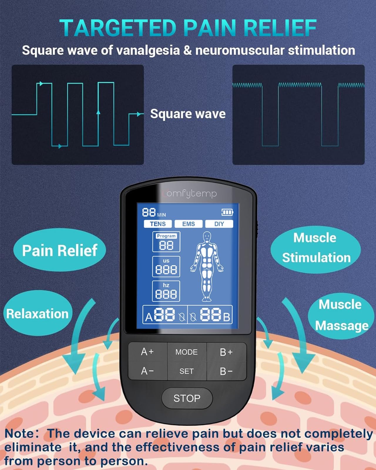 Comfytemp applied to shoulder area offering joint comfort and muscle relaxation