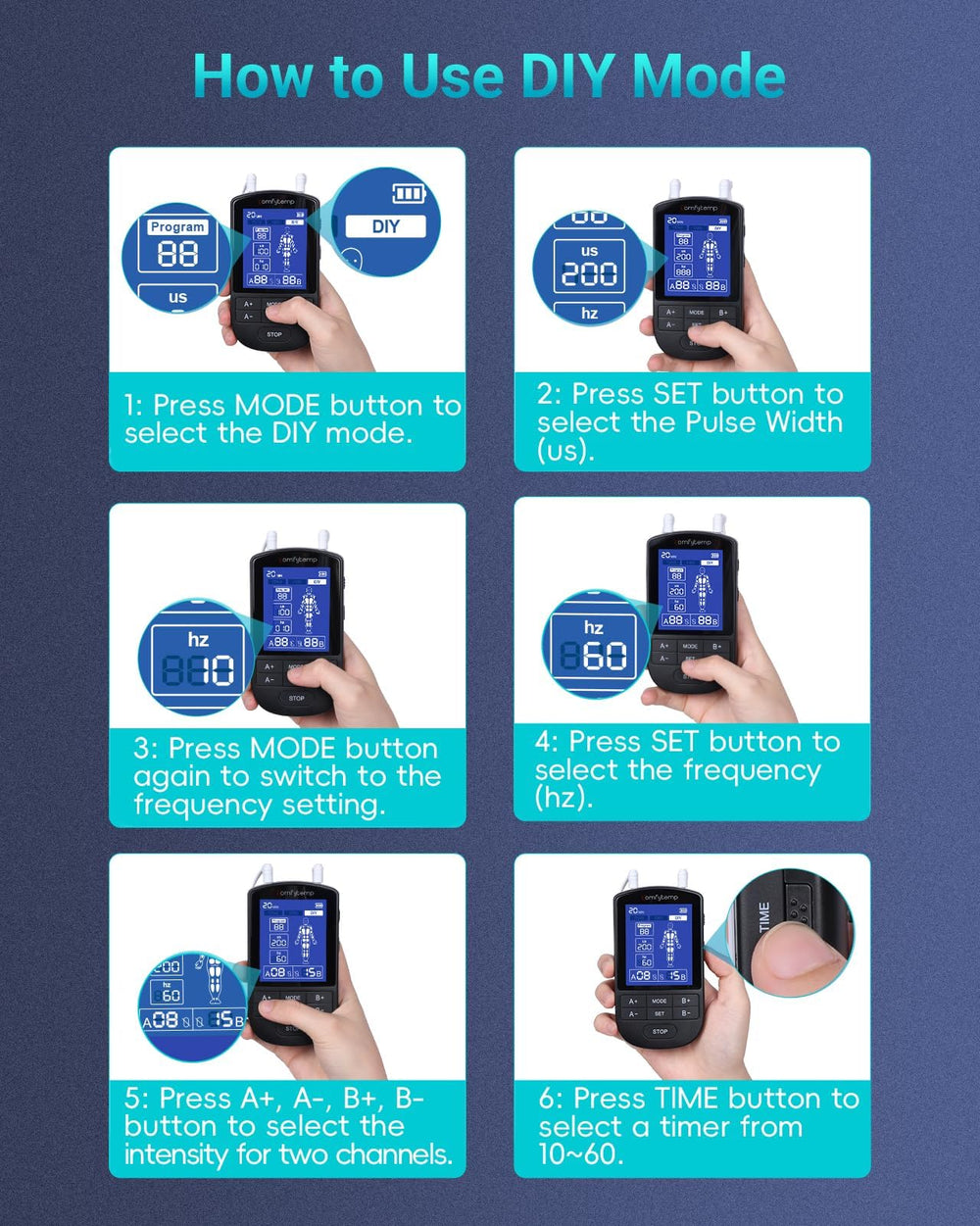 Comfytemp packaging with accessories showing included pads cables and user guide