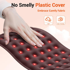 Comfytemp pad on lower back showing size and coverage for torso support