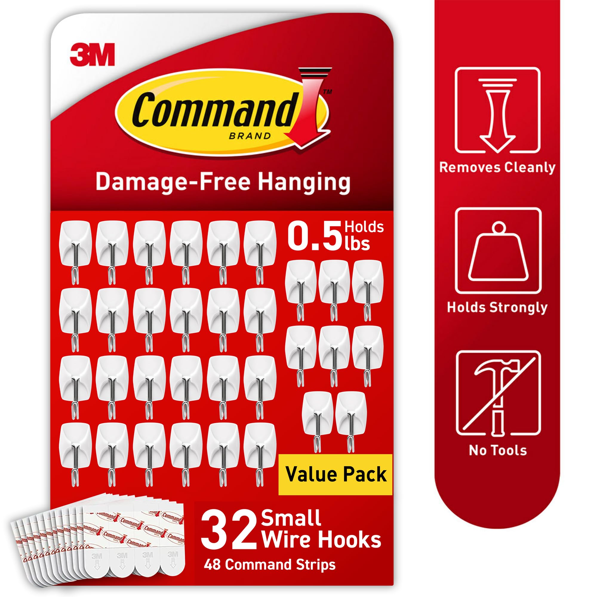 Command hooks in use holding keys and a hat for convenient access