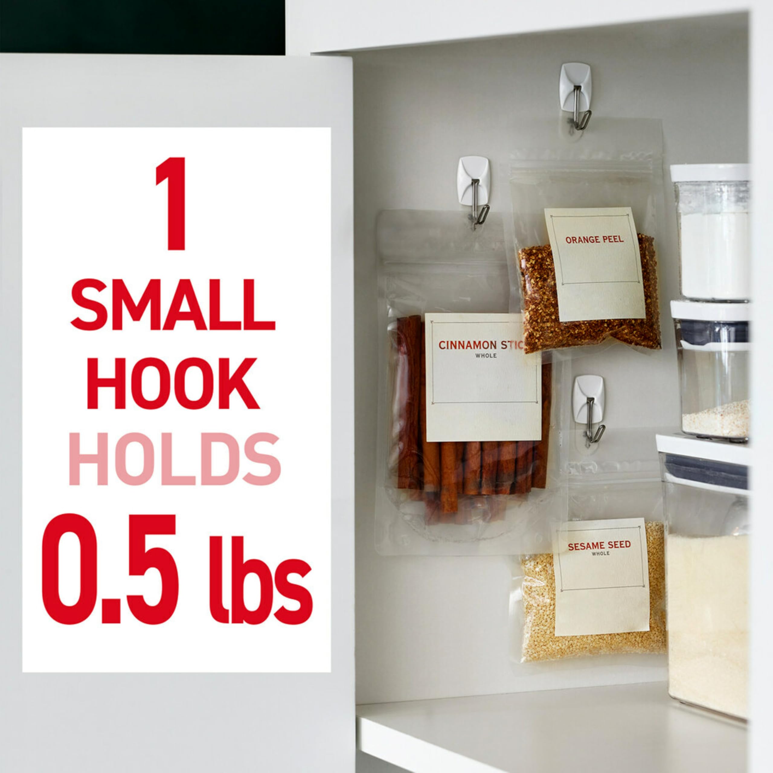 Command hook mounted on painted wall showing compact scale and neat look