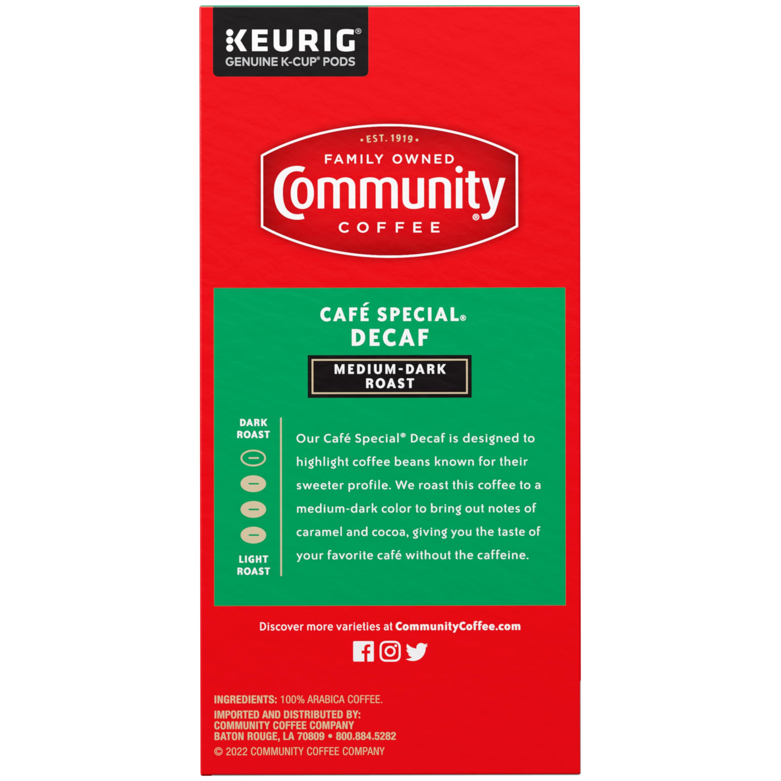 Community Coffee spoon with ground Arabica beans showing rich aroma and quality
