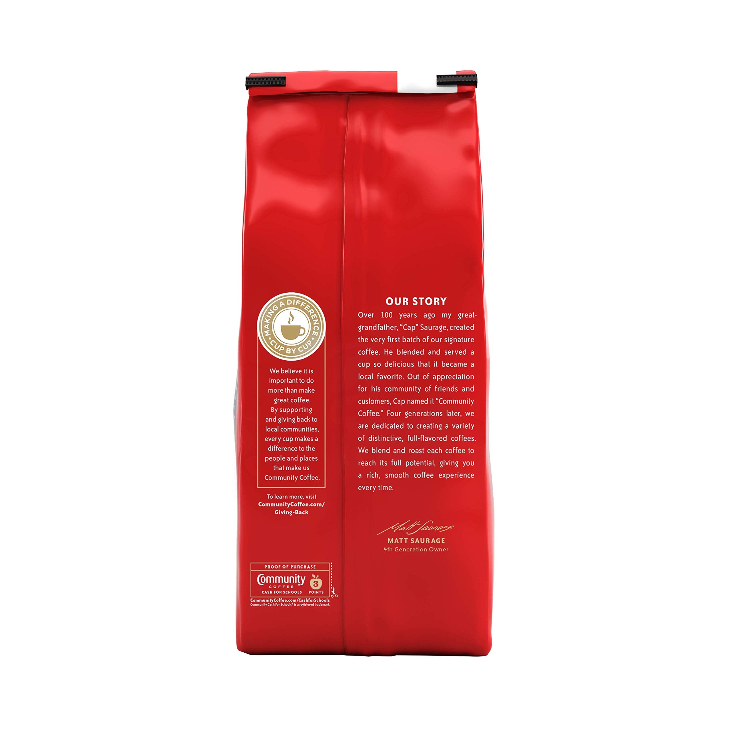 Community Coffee ground close-up showing texture and rich roast aroma benefit
