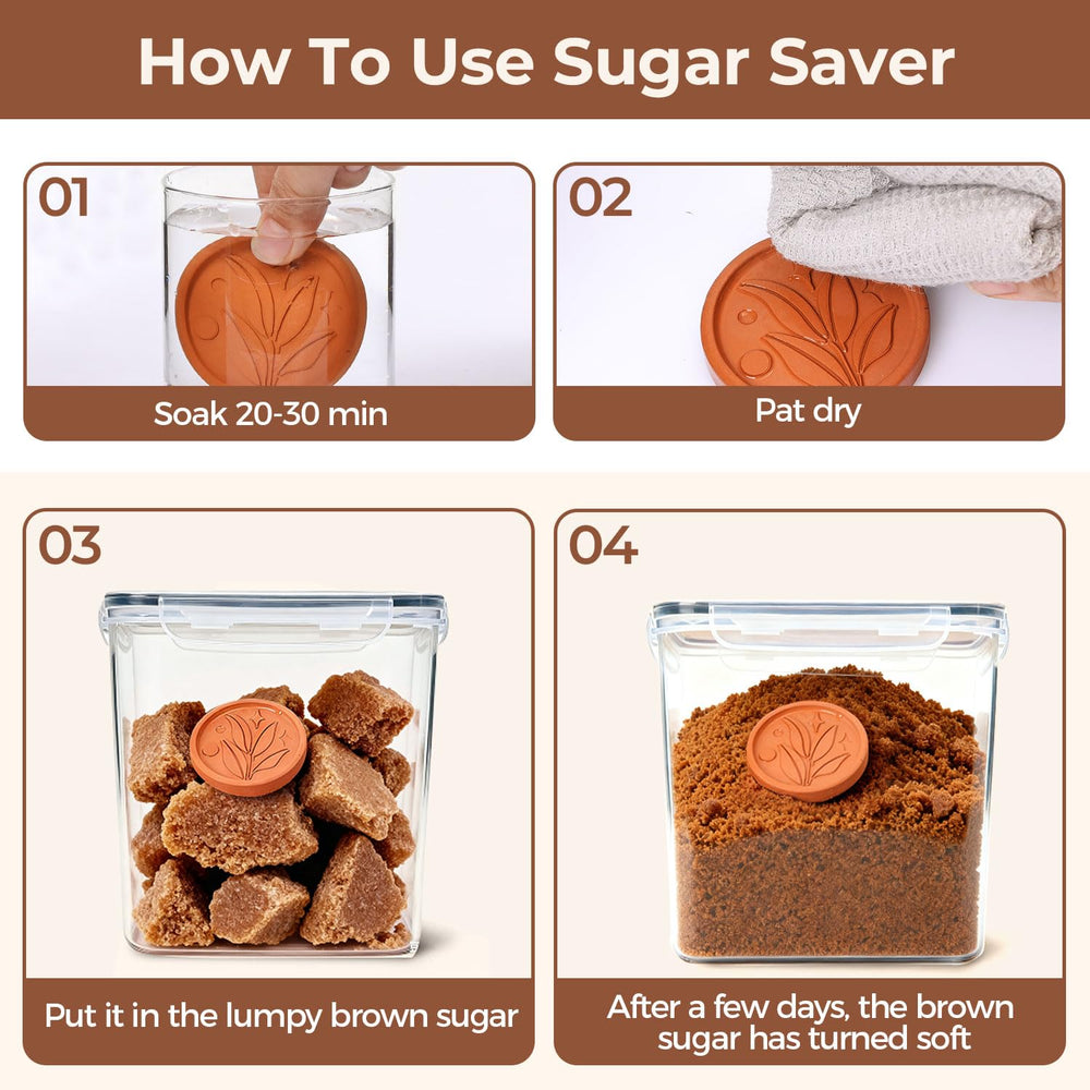 ComSaf clear container filled with brown sugar demonstrating easy visibility and access