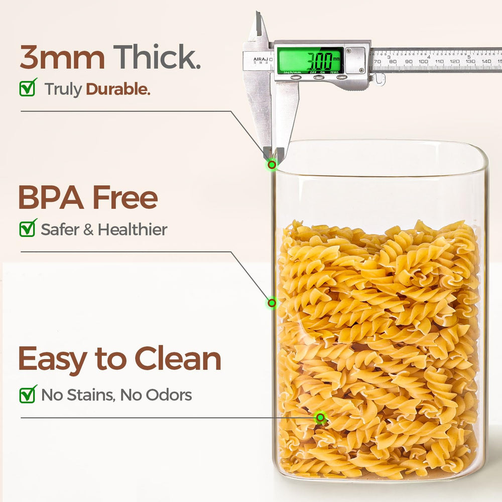 ComSaf measuring spoons inside jar illustrating easy portioning and less mess
