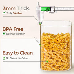 ComSaf measuring spoons inside jar illustrating easy portioning and less mess