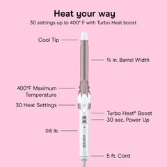 Conair cord and swivel detail illustrating 5-foot cord for comfortable maneuvering