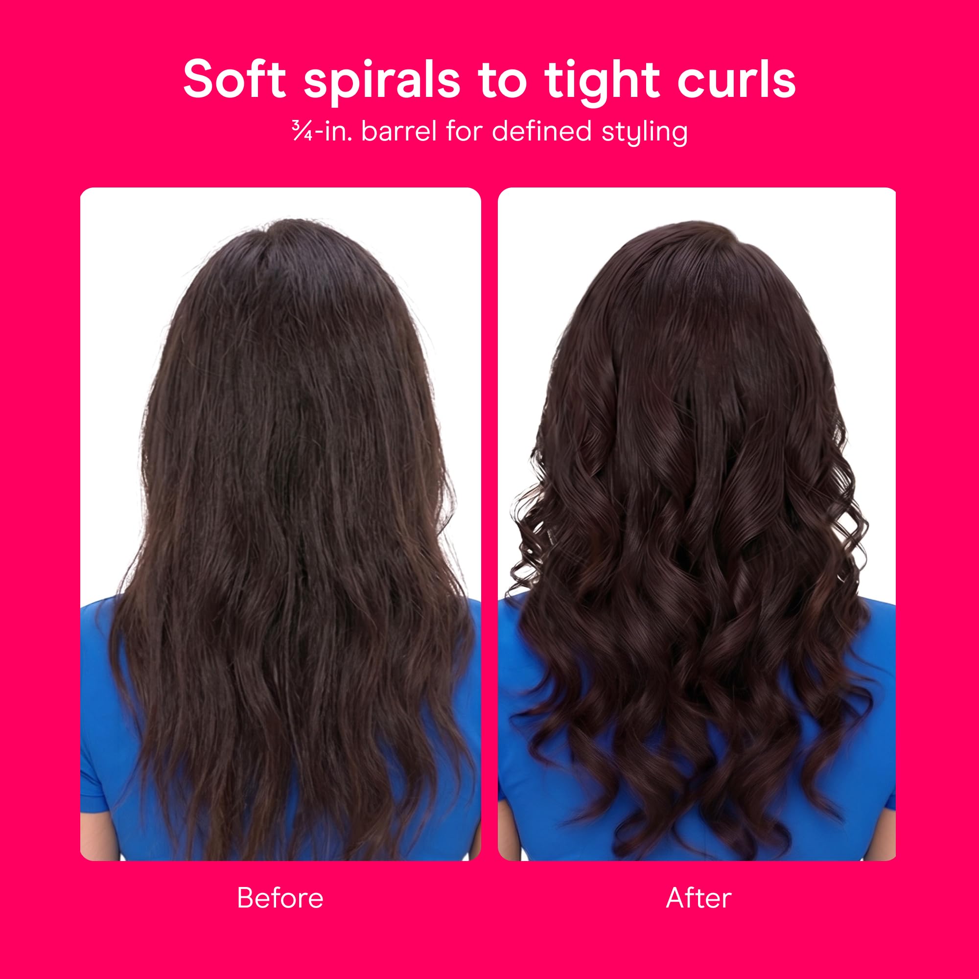 Conair handle controls and display highlighting 30 heat settings for precision