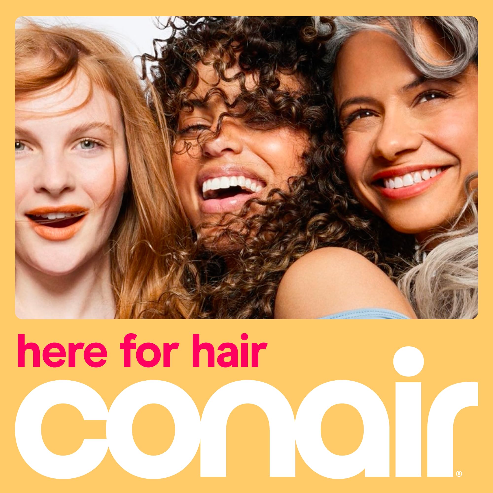 Conair packaging flatlay showing included features and travel-ready convenience