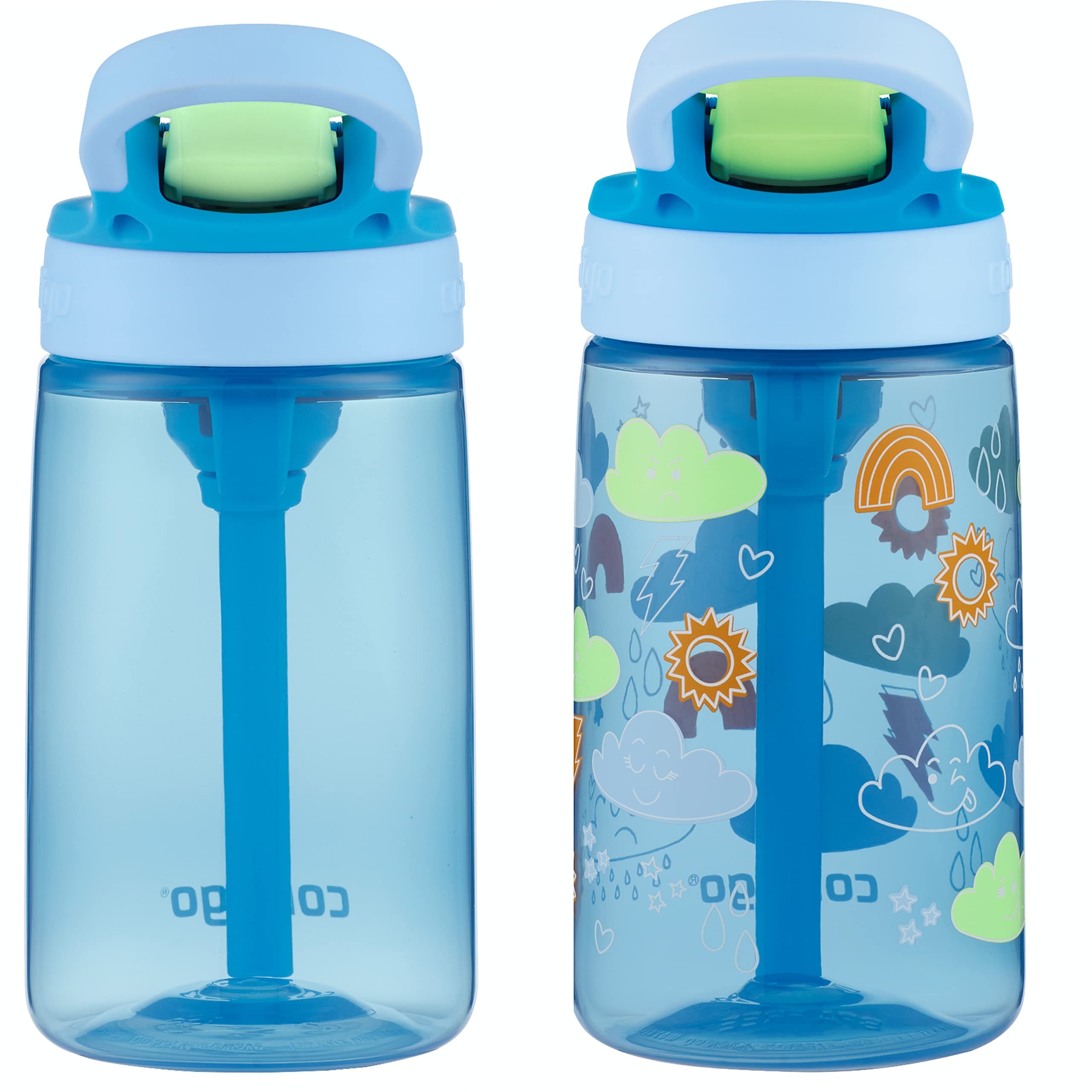 Contigo Aubrey close-up of AUTOSPOUT straw and pop-up button — hygienic protected mouthpiece