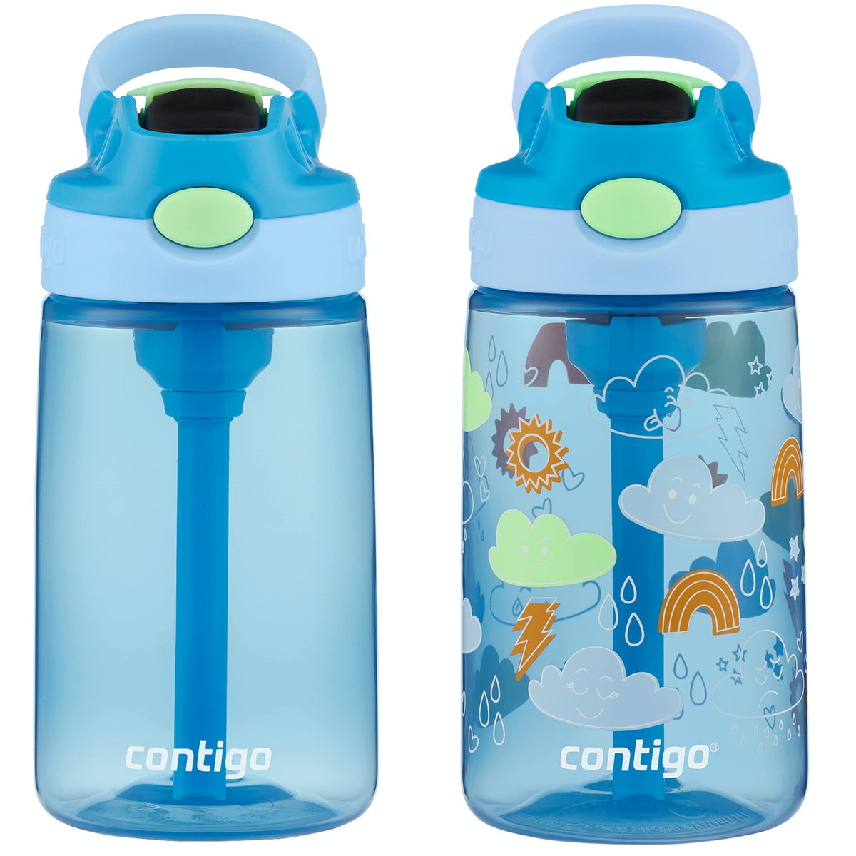 Contigo Aubrey front view showing label and color — easy-grip design benefits parents