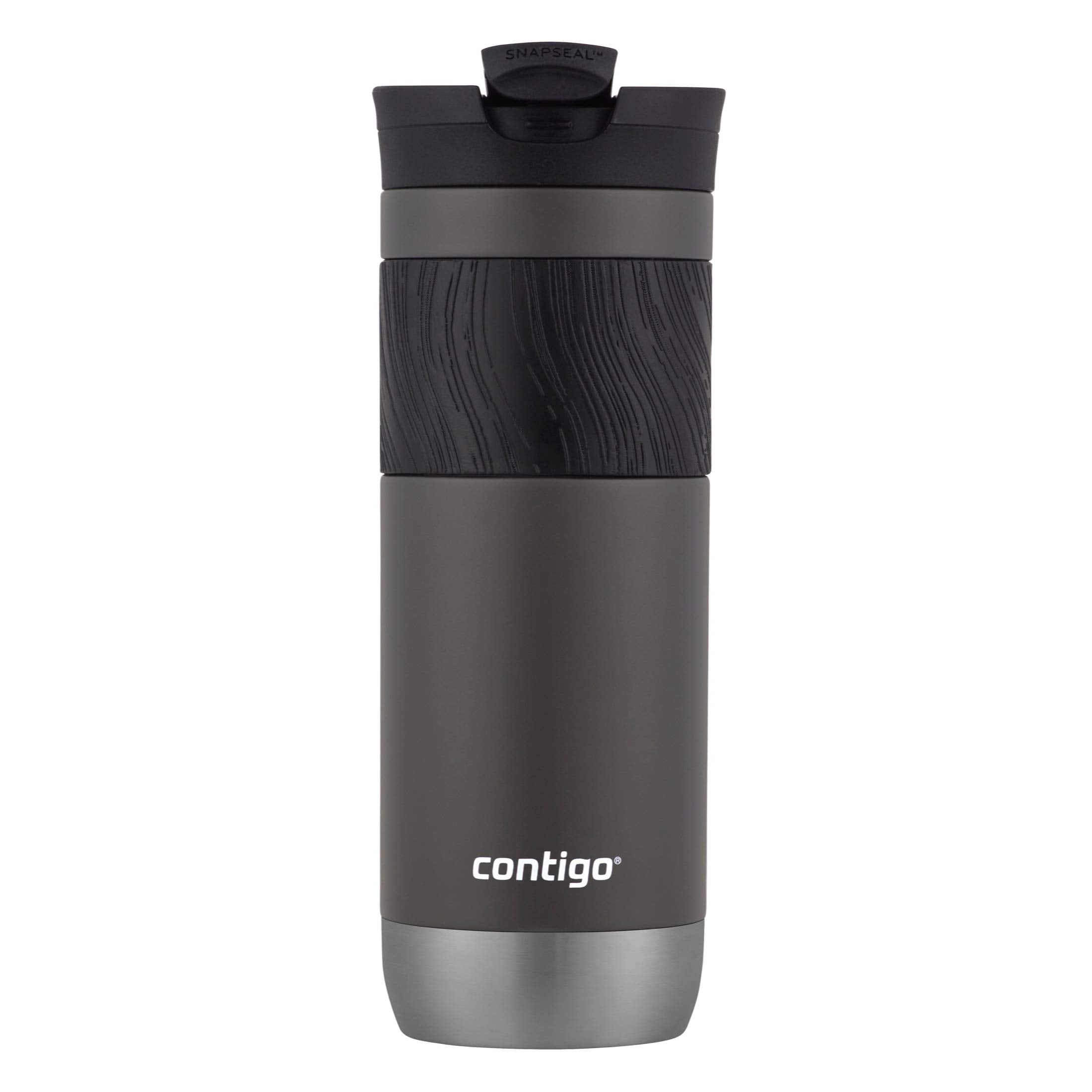 Contigo Byron lid close-up showing leak-proof design and secure transport