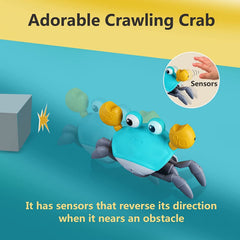 control future crab skittering sideways demonstrating lively movement to encourage crawling
