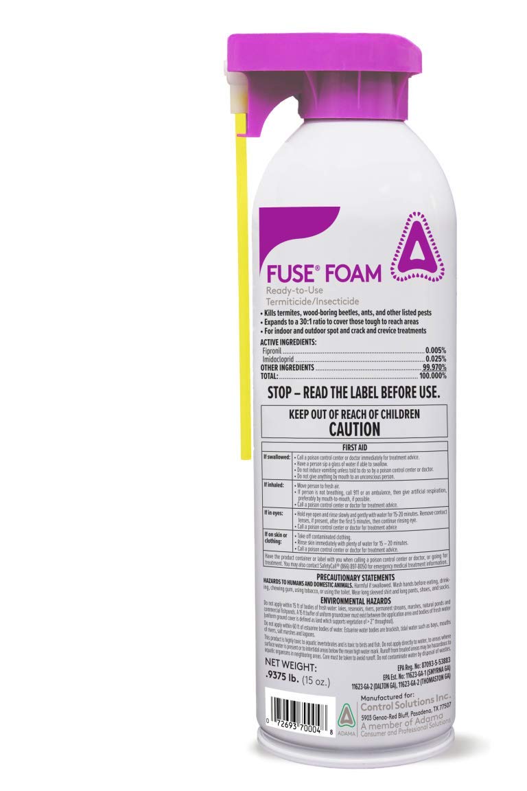 Control Solutions fuse foam front can showing label and ready-to-use benefit