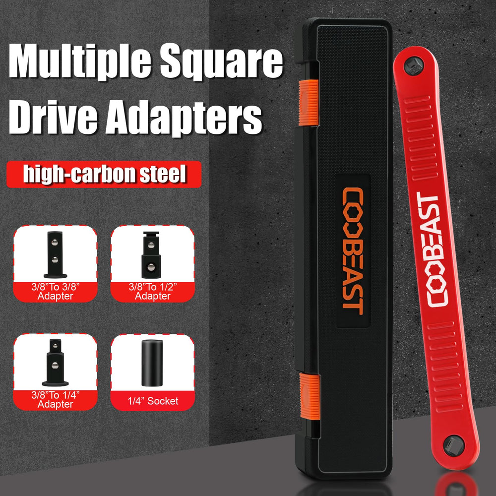 coobeast size scale next to ruled measure showing 13.4-inch reach advantage