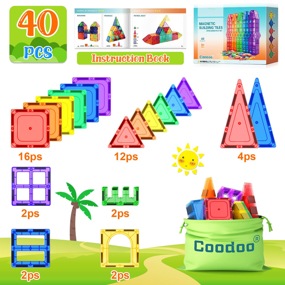 Coodoo fabric carrying bag with tiles showing tidy storage and portability