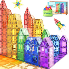 Coodoo front packaging of 40PCS magnetic tiles showing colorful starter set benefit