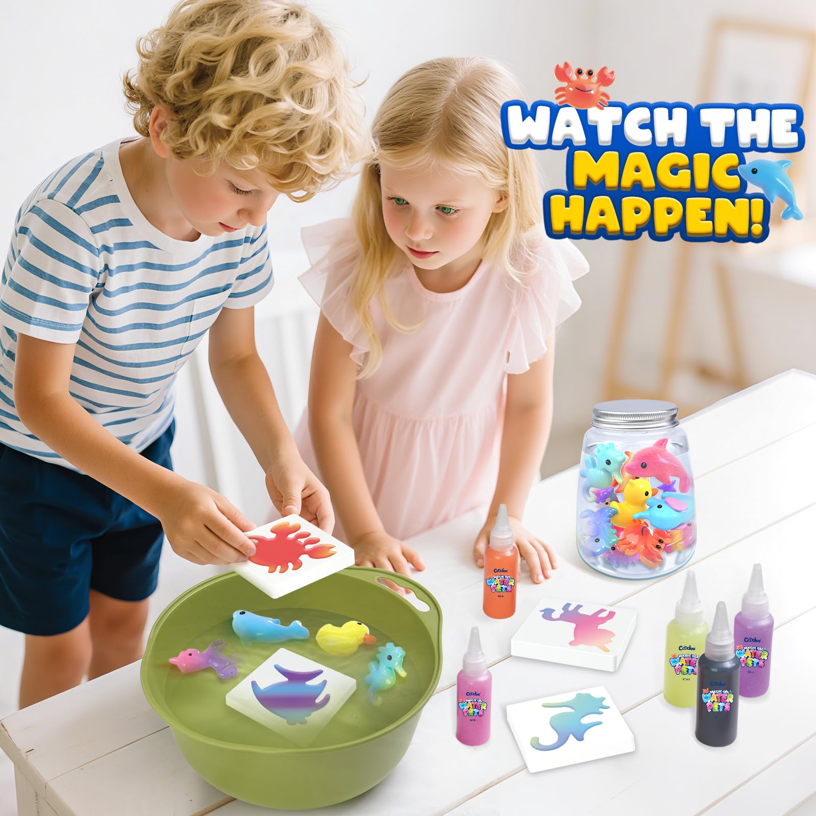 Coodoo children crafting water elves for creative hands-on play