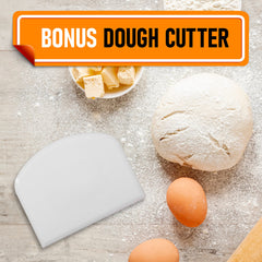 Cook Army sifter in use dusting flour over mixing bowl for consistent batter texture