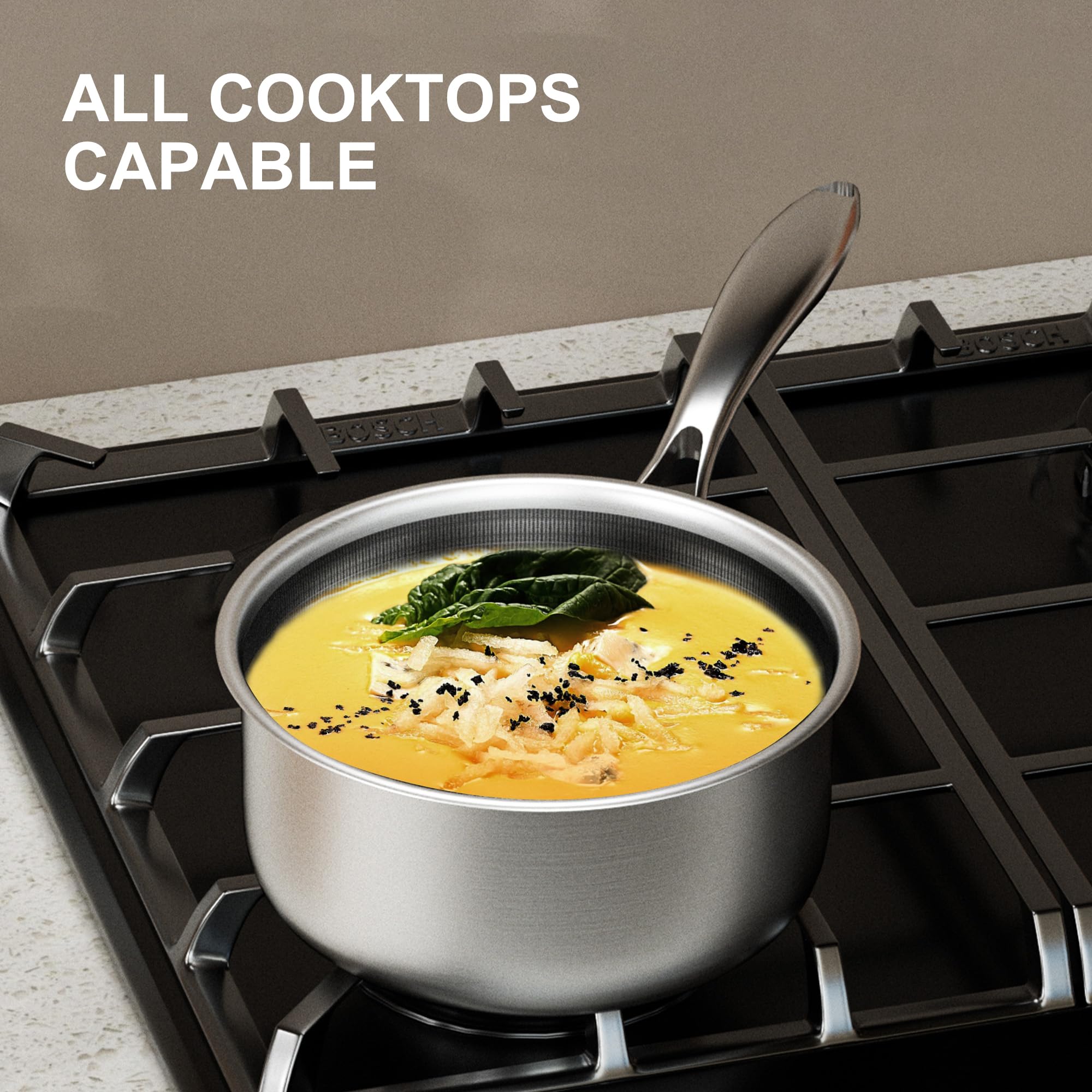 COOKER KING interior laser-etched ceramic surface close-up, prevents food from sticking
