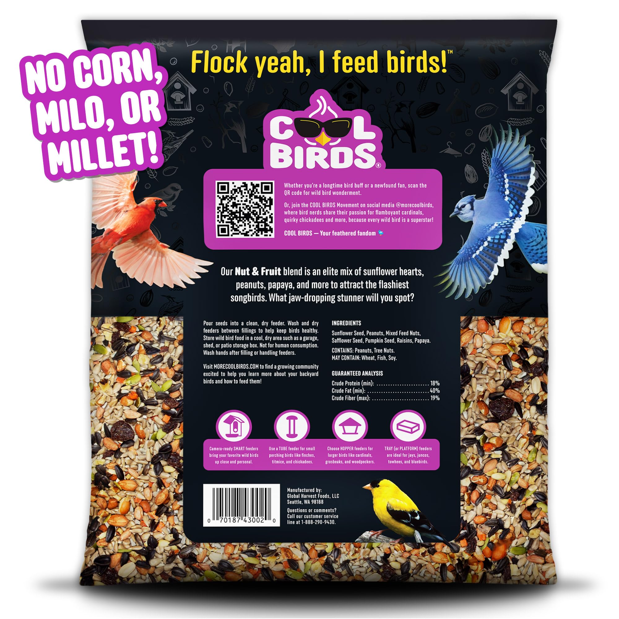 COOL BIRDS sunflower hearts detail showing easy-to-eat high-energy seeds