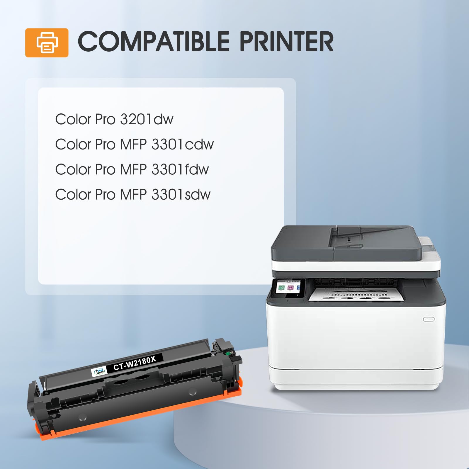Cool Toner black cartridge close-up showing chip and reliable printing