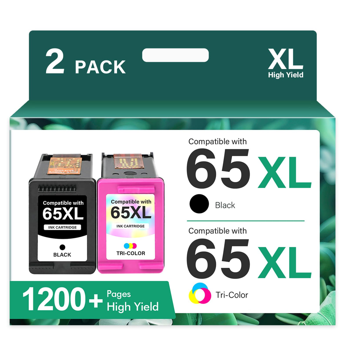 Cool Toner front packaging showing 65XL black and tri-color combo, clear replacement benefits