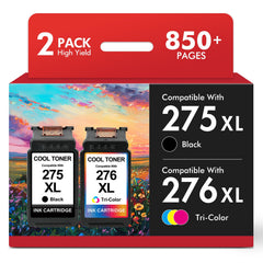 Cool Toner front packaging showing both 275XL and 276XL and clear model info benefits affordability