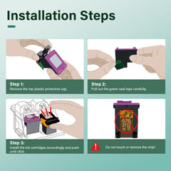 Cool Toner tri-color cartridge producing a vivid print sample, showing consistent color output