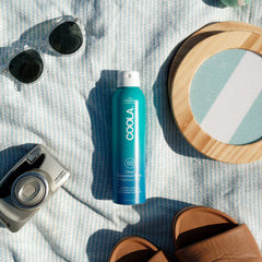 COOLA close-up texture showing clear finish and non-greasy benefit