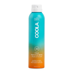 COOLA front packaging showing SPF 30 and clear spray for easy protection