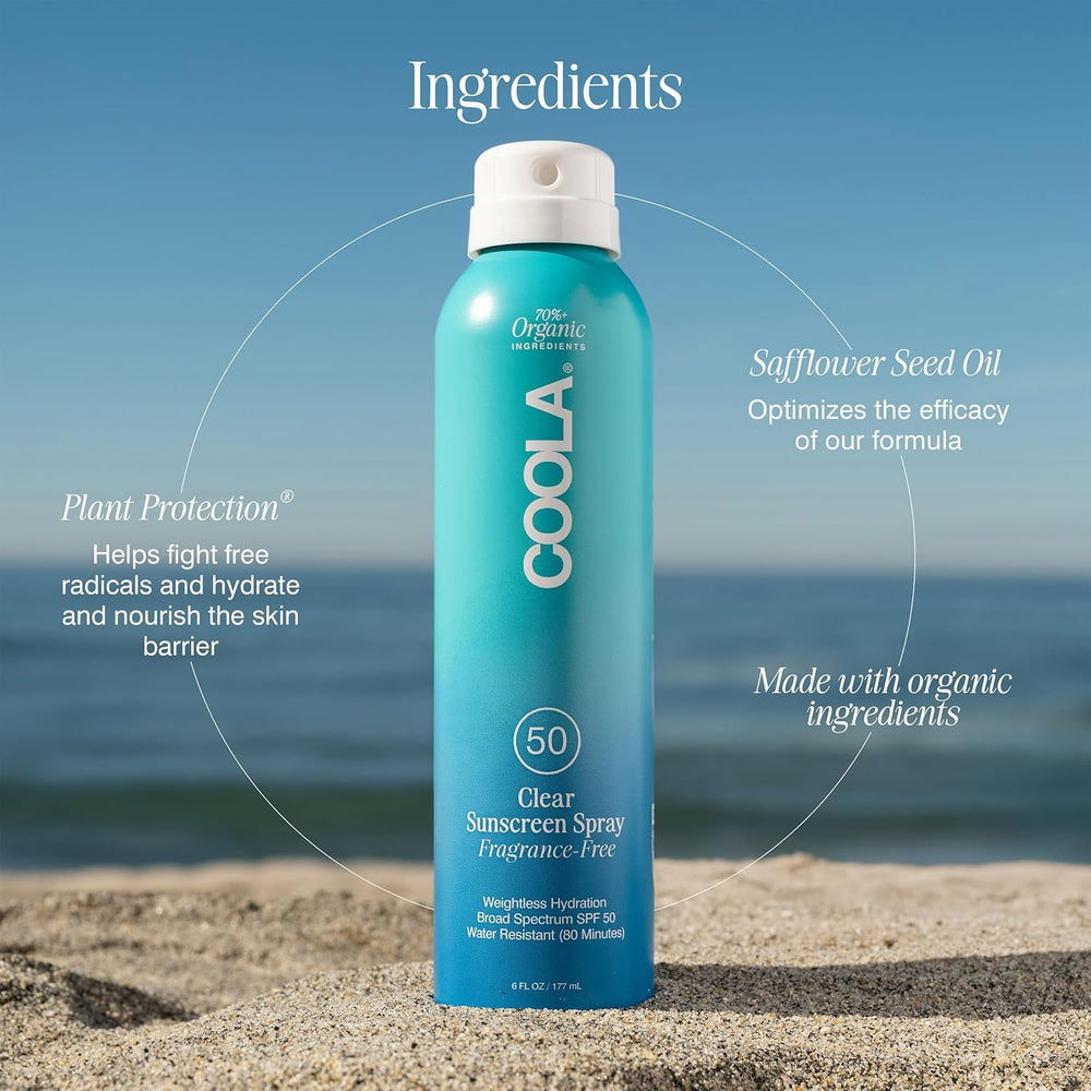 COOLA size comparison 6 fl oz bottle for travel convenience benefit