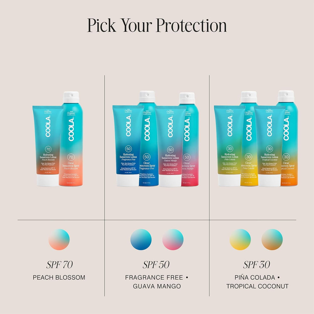 COOLA held in hand for scale showing travel-friendly 6 fl oz size