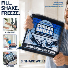 Cooler Shock placed against cooler side, maximizes usable interior space