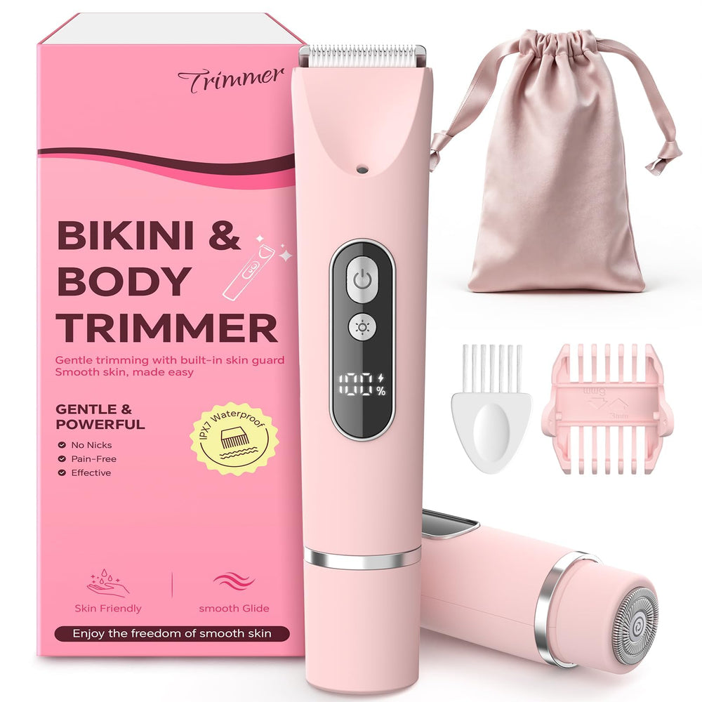 CoolHair trimmer front view showing ergonomic grip and pink finish for comfortable handling