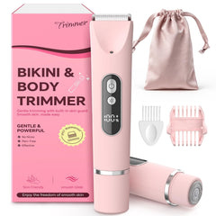 CoolHair trimmer front view showing ergonomic grip and pink finish for comfortable handling
