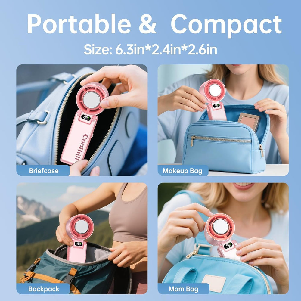 Coolhill connected to a power bank demonstrating easy USB recharge capability